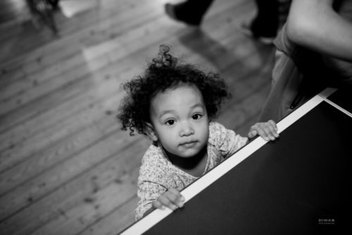 little girl looking up